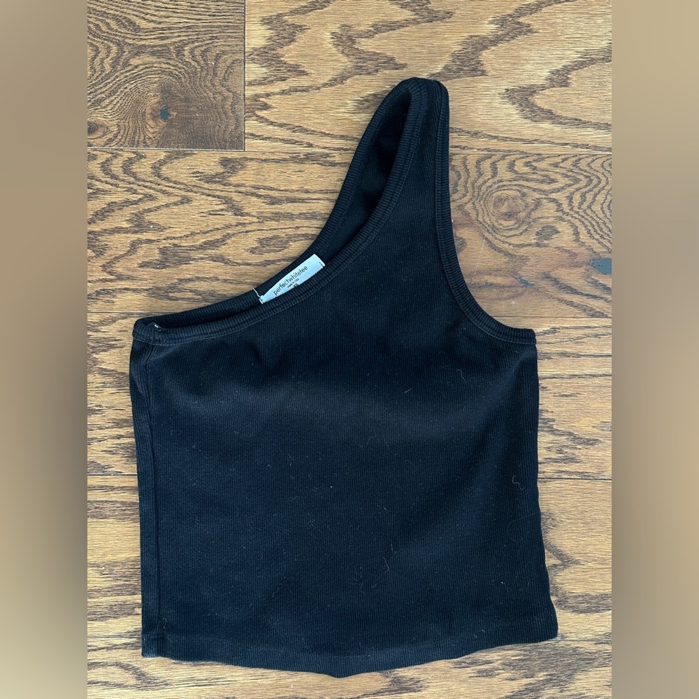 perfectwhitetee Asymmetrical Ribbed Blondie Tank